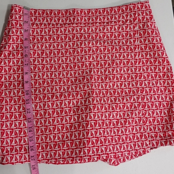 🆕Talbots | Sailboat Print Red & White STRETCH Skort Skirt Women's Size 12 - Picture 9 of 10